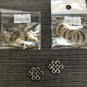 SILVER METAL ROPE CIRCLE CHARMS, SS SPACER FOCALS